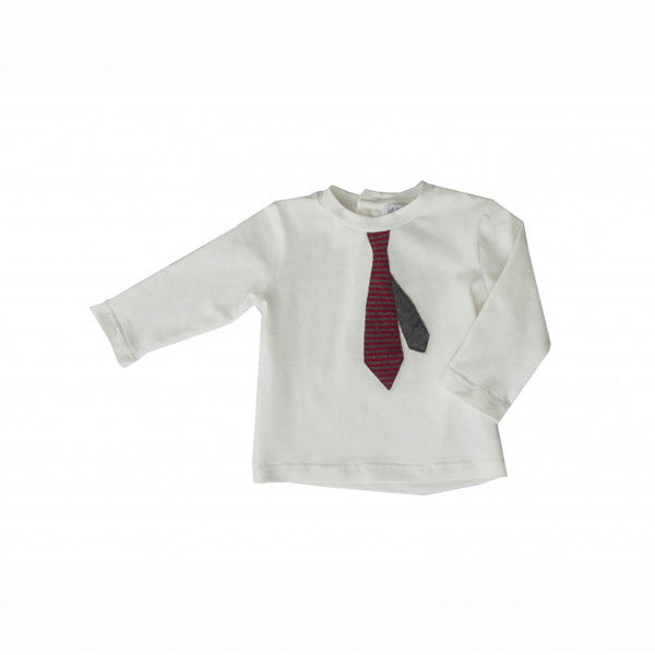 T-SHIRT WITH STRIPED TIE
