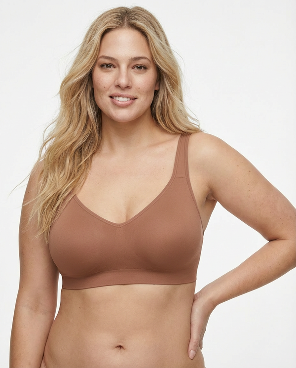 Seamless Shaping Bra Without Underwire with Wide Straps, LIGHT BROWN Size: 3XL