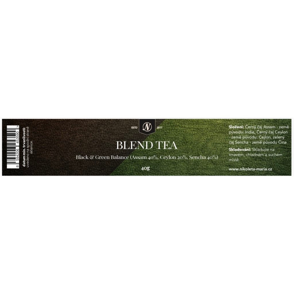 Tea Blend – Black & Green Balance (Assam / Ceylon / Sencha) 40g