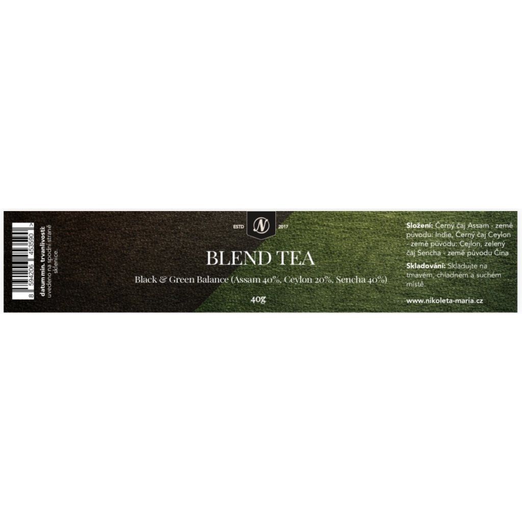 Tea Blend – Black & Green Balance (Assam / Ceylon / Sencha) 40g