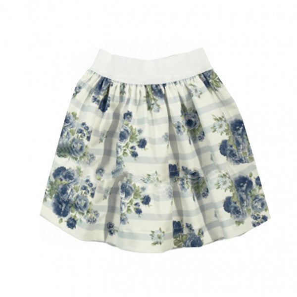 STRIPED SKIRT WITH FLOWERS