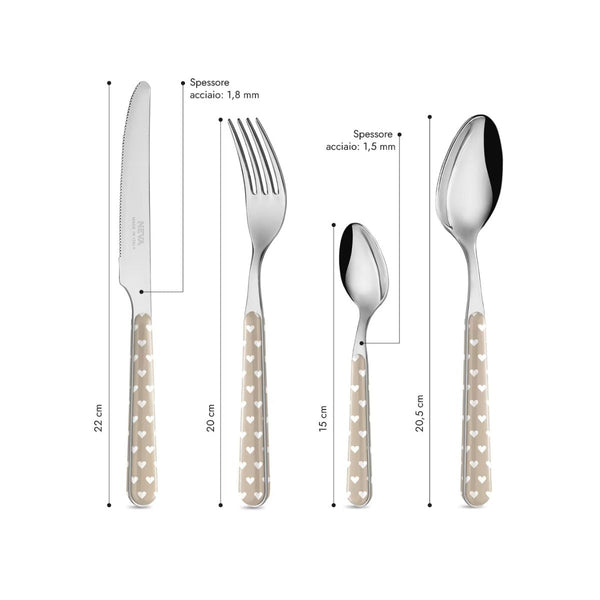 Set 24 pezzi - Cuoricini Tortora BD14060PTL