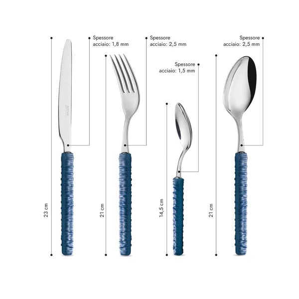 24 Piece Set - Avio Blue Rattan LD14306C