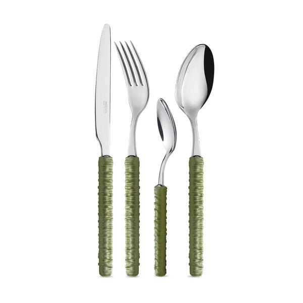 24 Piece Set - Sage Green Rattan LD1430C