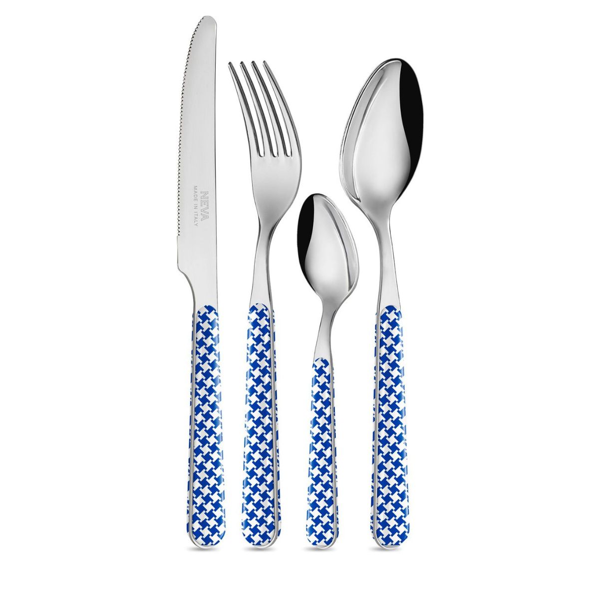 24 Piece Set - Blue Houndstooth BD14016B