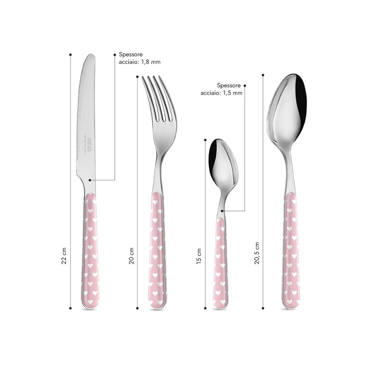 Set of 24 Pieces - Pink Hearts BD14060PLM