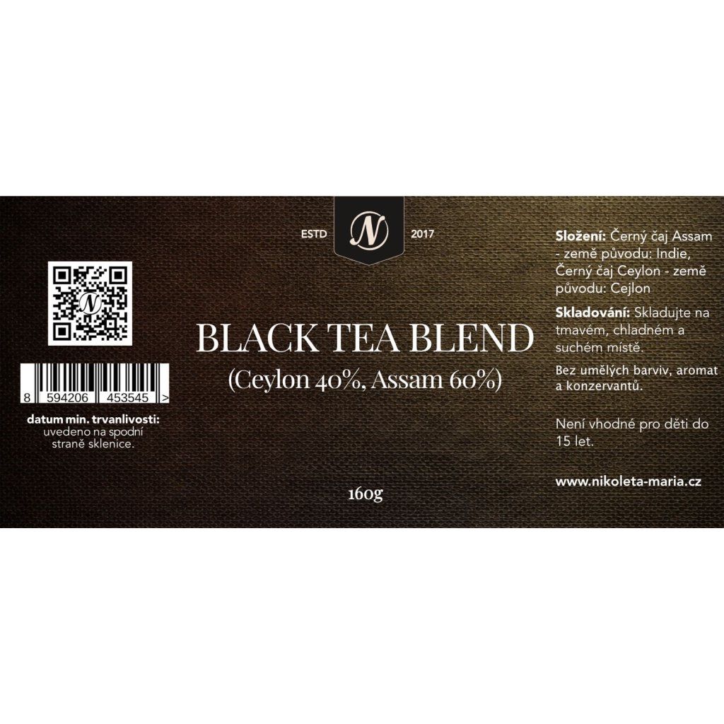 Black Tea Blend – (Ceylon 40 % / Assam 60 %) 160g