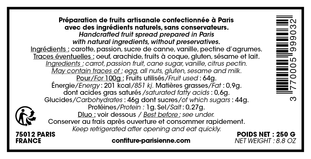 Carrot Passion Lot - Orange Vanilla - 2 X 250G