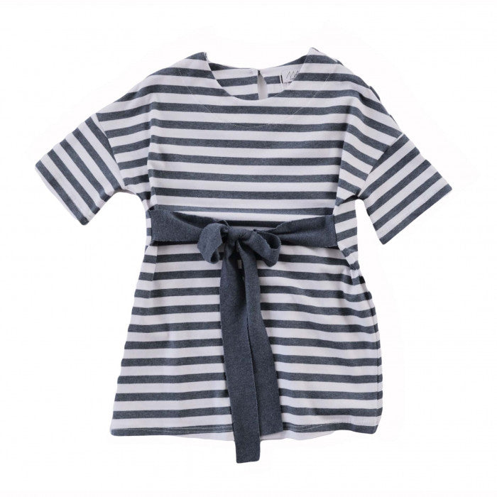 STRIPED DRESS WITH BOW