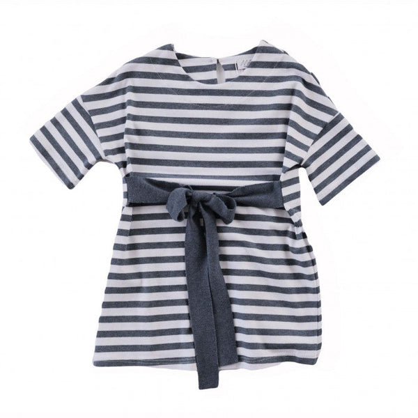 STRIPED DRESS WITH BOW