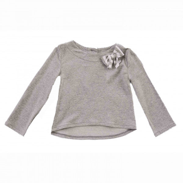 MAGLIA FELPINA LEGGERA CON FIOCCO