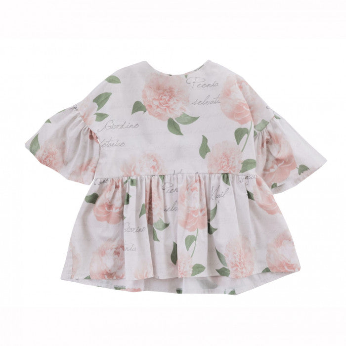 FANTASY PRINT TOP WITH RUFFLE SLEEVES