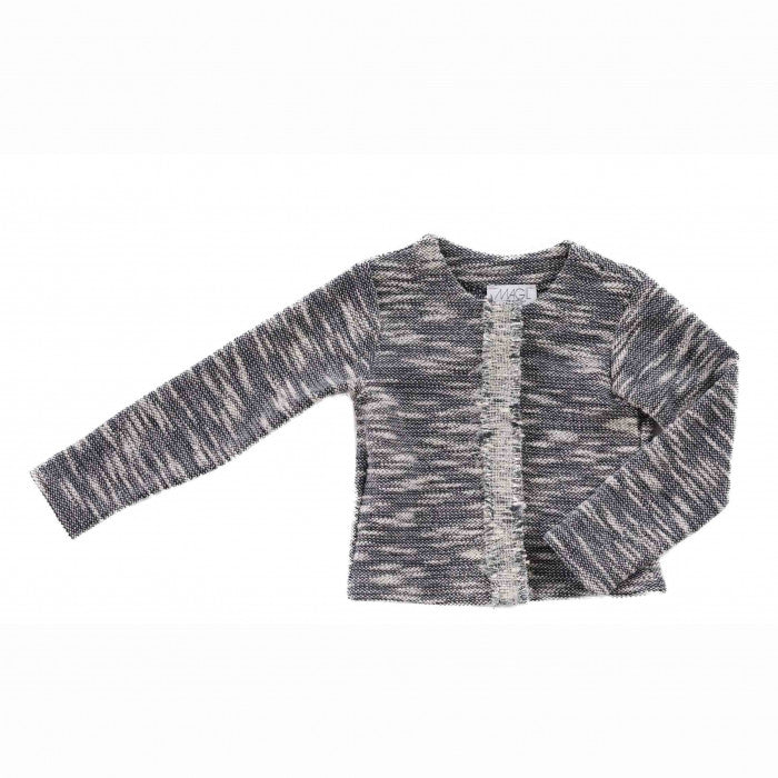 BLUE LUREX FLAMED FLEECE COAT