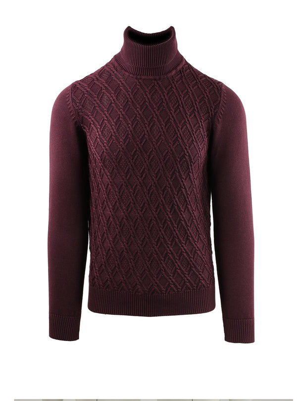 STONE WASHED DIAMOND PATTERN TURTLENECK