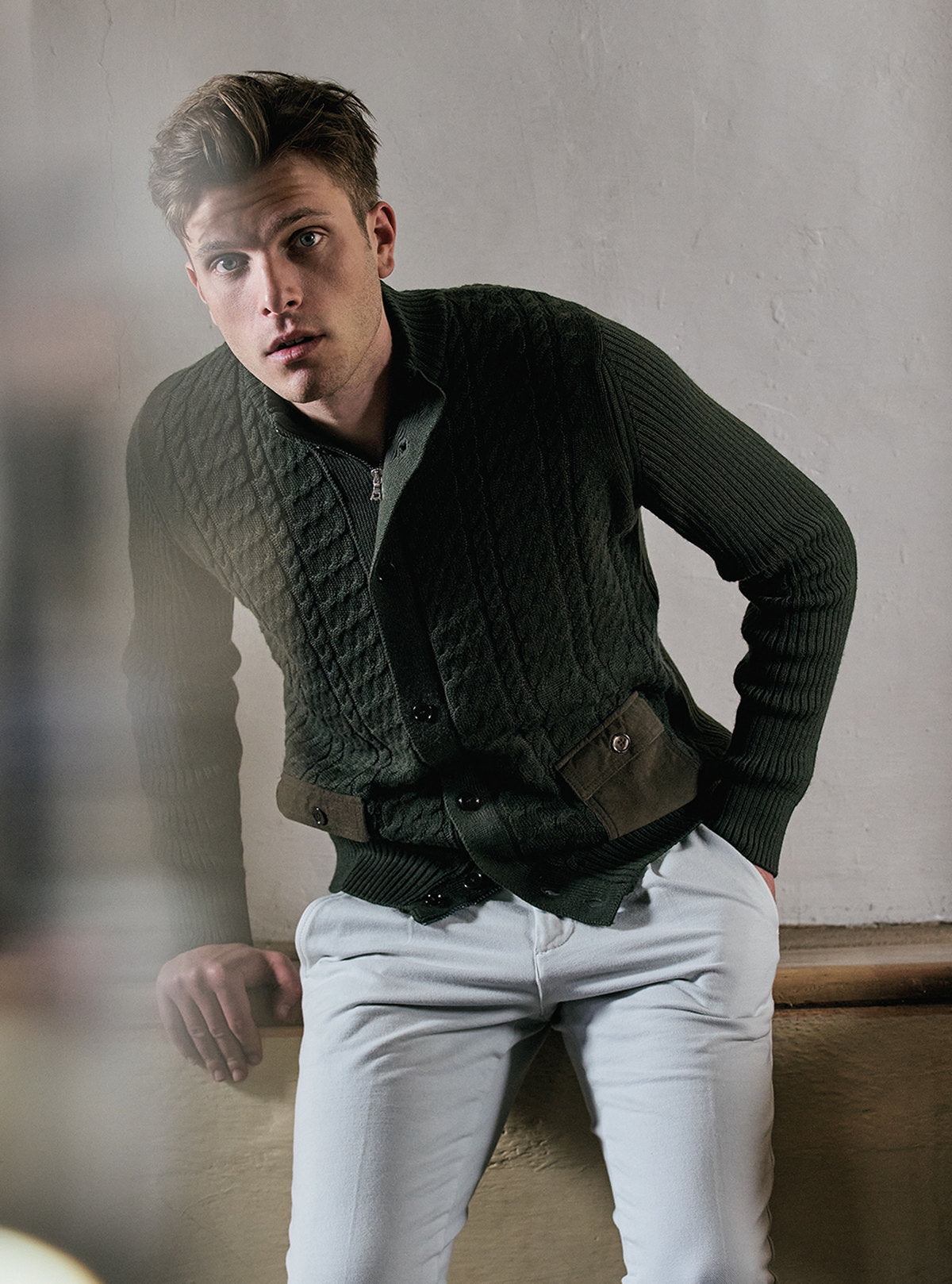 JACKET WITH BUTTONS AND BRAIDED WORK POCKETS