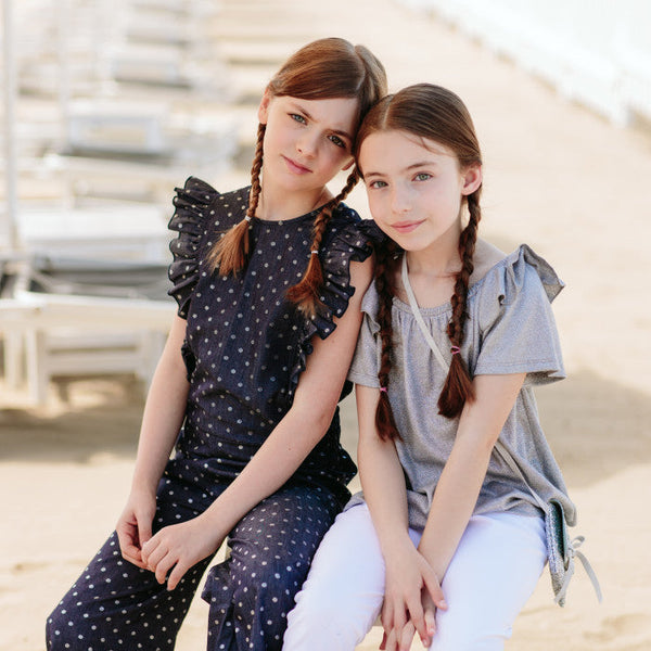DENIM POLKA DOTS ONESIE