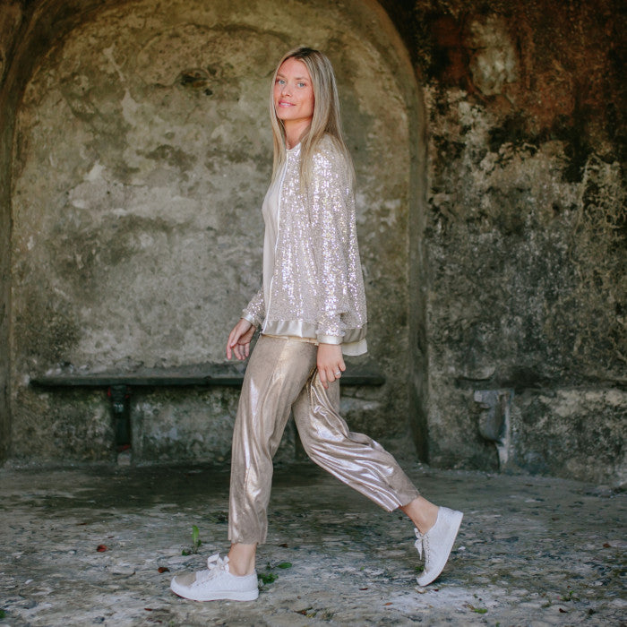 DAINETTO SPALMATO PALAZZO PANTS