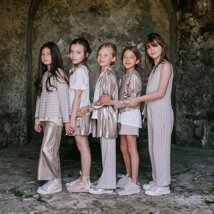 STRIPED FLEECE JUMPSUIT BARLEY