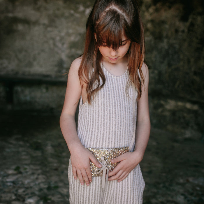 STRIPED FLEECE JUMPSUIT BARLEY