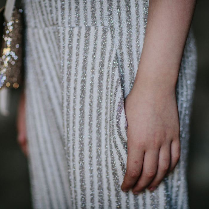 STRIPED FLEECE JUMPSUIT BARLEY