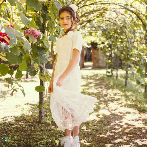 LIGHT FLEECE DRESS WITH LACE