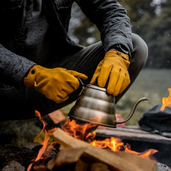 Men's Bushcraft Leather Gloves Suitable for Motorcycling