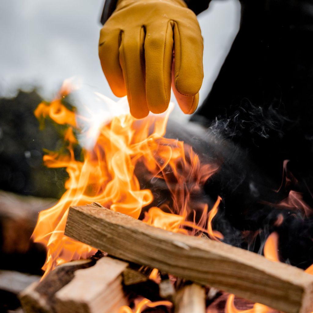 Men's Bushcraft Leather Gloves Suitable for Motorcycling