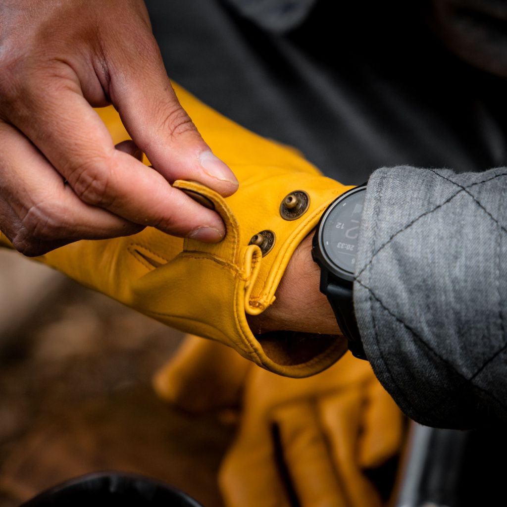 Men's Bushcraft Leather Gloves Suitable for Motorcycling