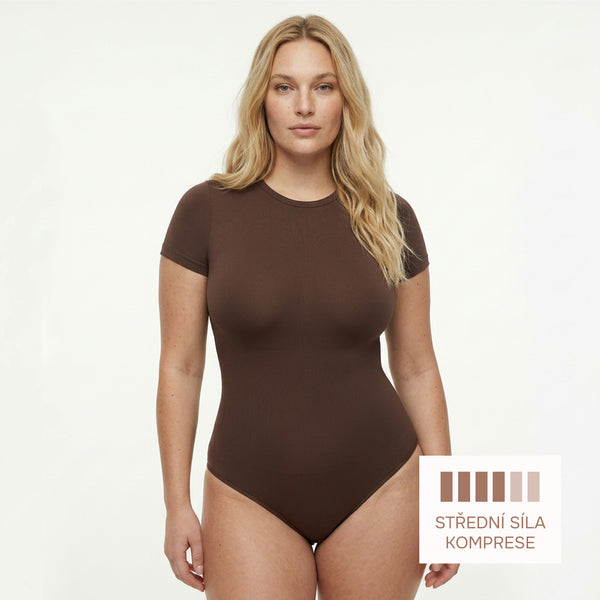 Tvarující body s krátkým rukávem, HNĚDÉ velikost ostatní: M/L