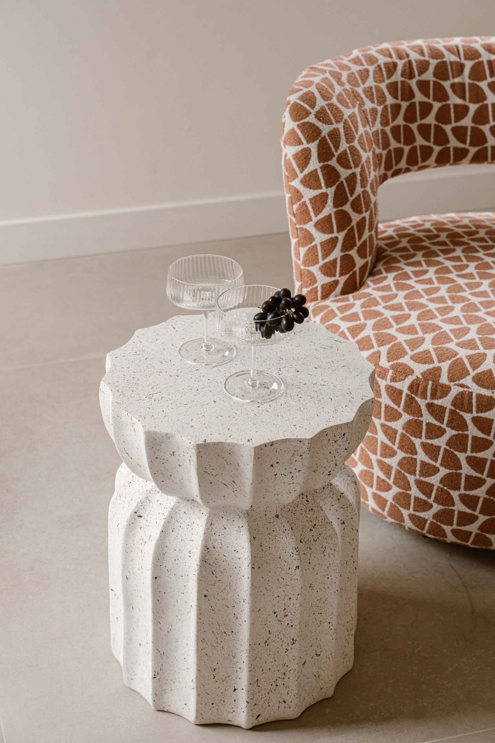 Indore Home - Side Table - Oslo - Stone Look - MgO