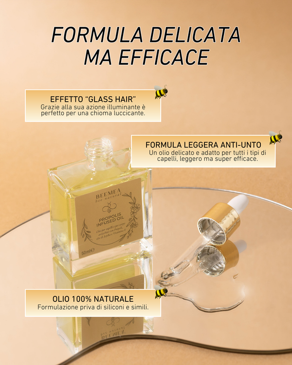olio per capelli e corpo all'infuso di propoli