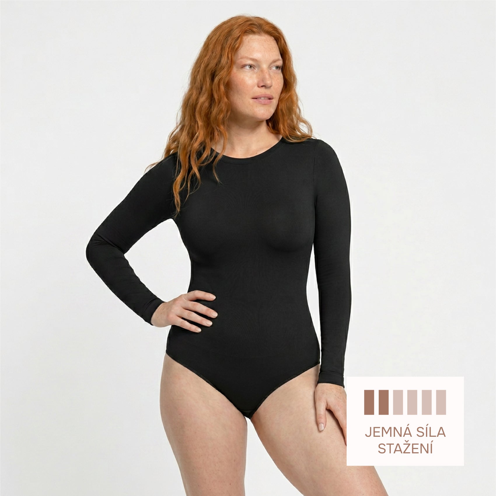 Shaping bodysuit with long sleeves and classic panty cut, BLACK size other: XS/S