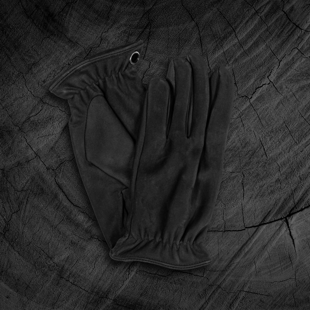 Men's Bushcraft Leather Gloves Made of Calfskin Suitable for Motorcycles