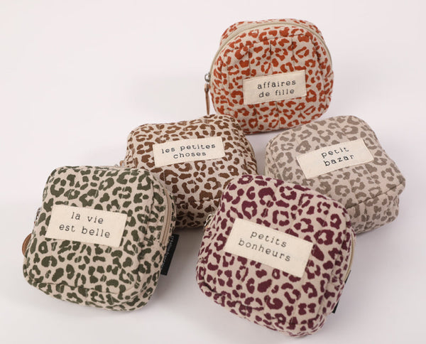 Pochette carrée imprimée léopard