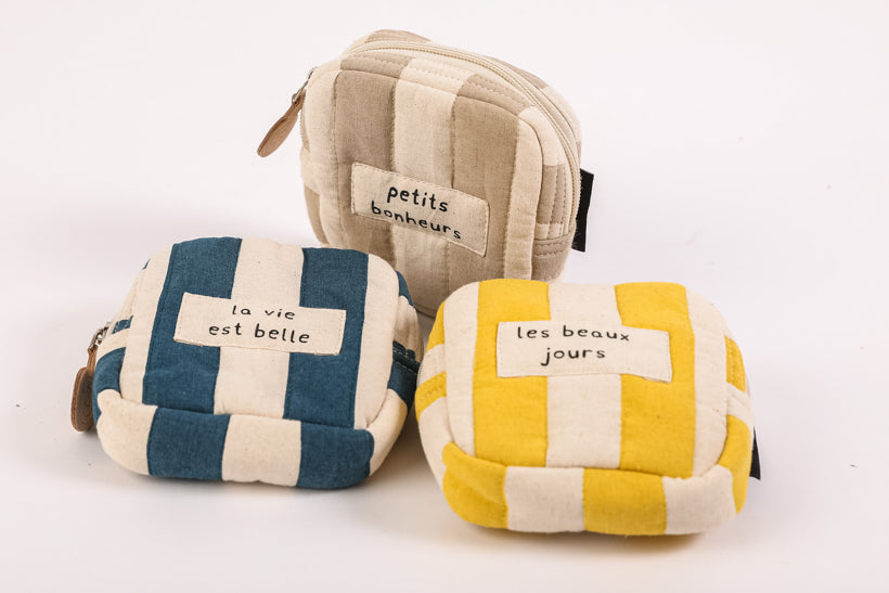 Striped square pouch
