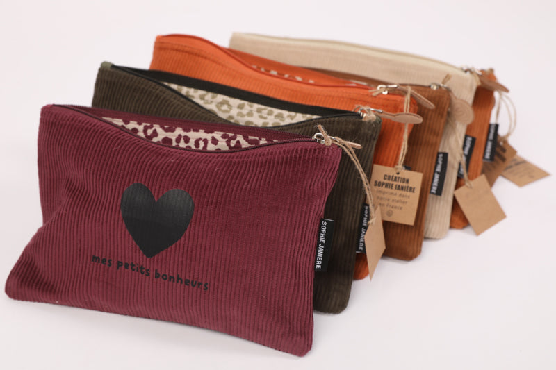 Flat velvet pouch my little joys