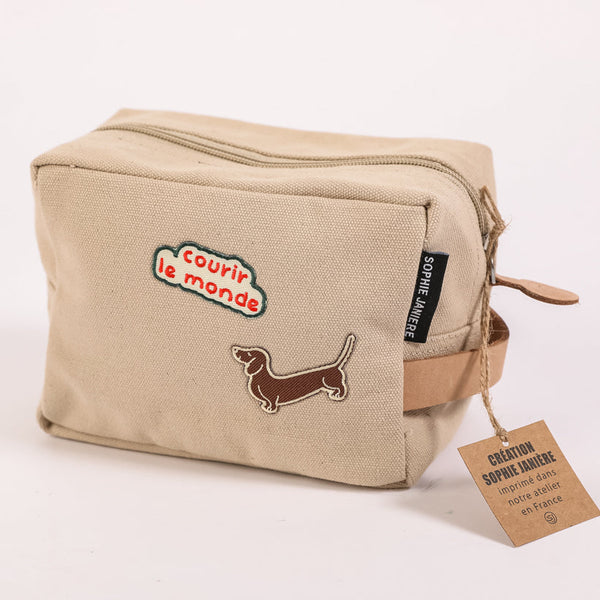 Oscar Small Pouch with Travel Badges