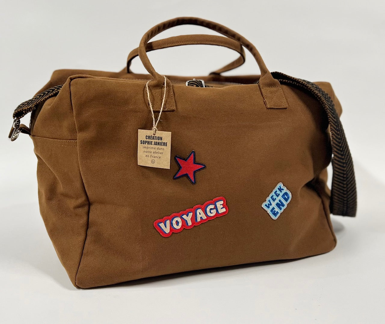 Travel Cabin Bag with Patches, Weekend, Star