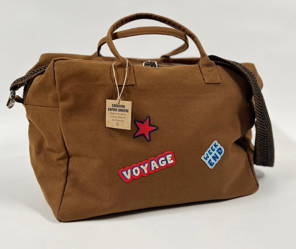 Travel Cabin Bag with Patches, Weekend, Star