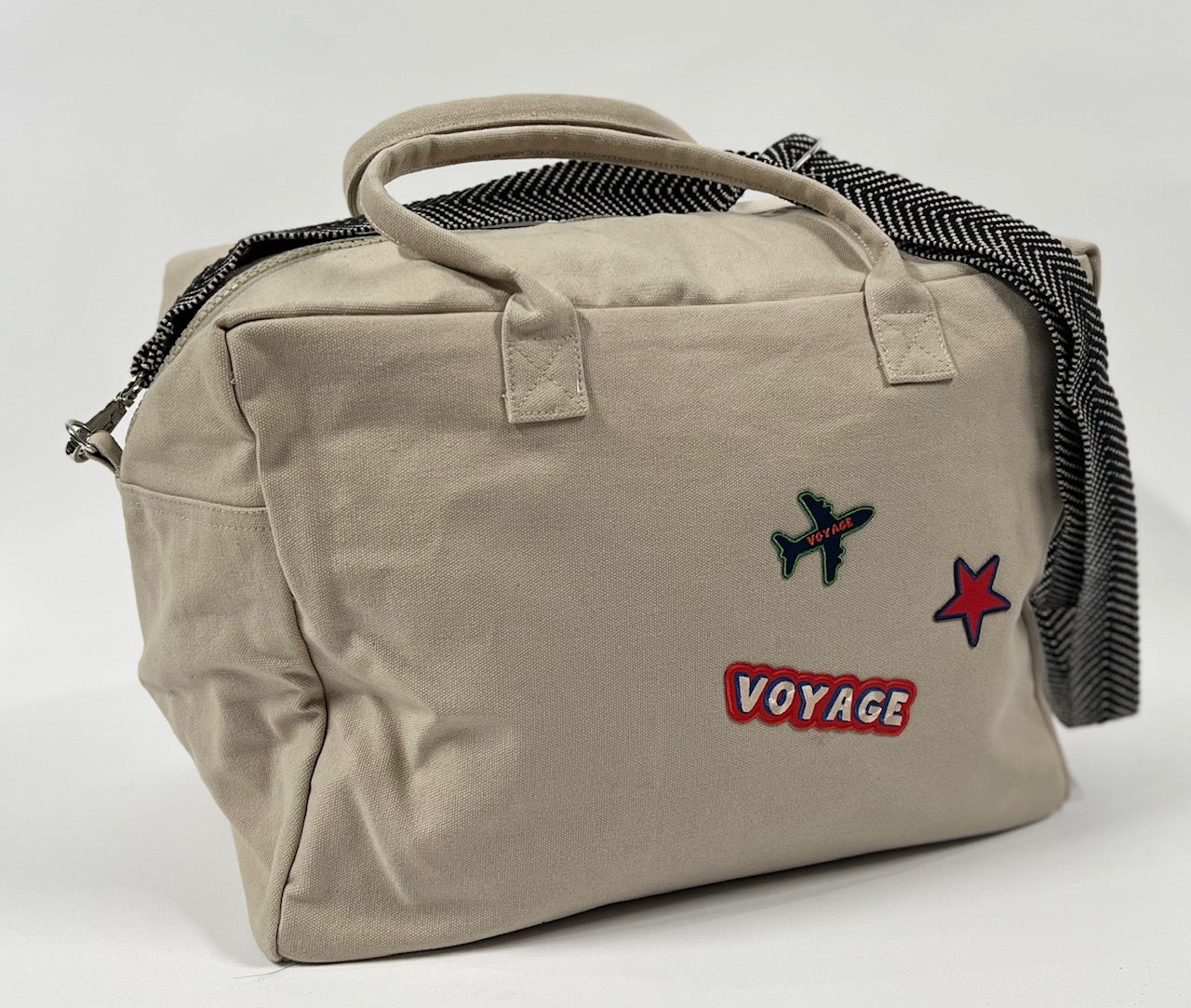 Travel Cabin Bag with Patches, Airplane, Star