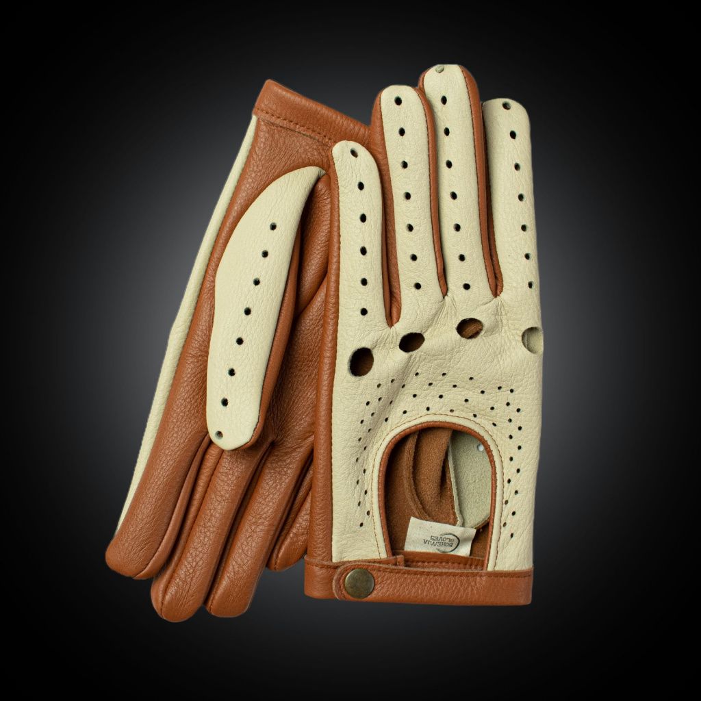 Light Men's Leather Driving Gloves Made from American Deer