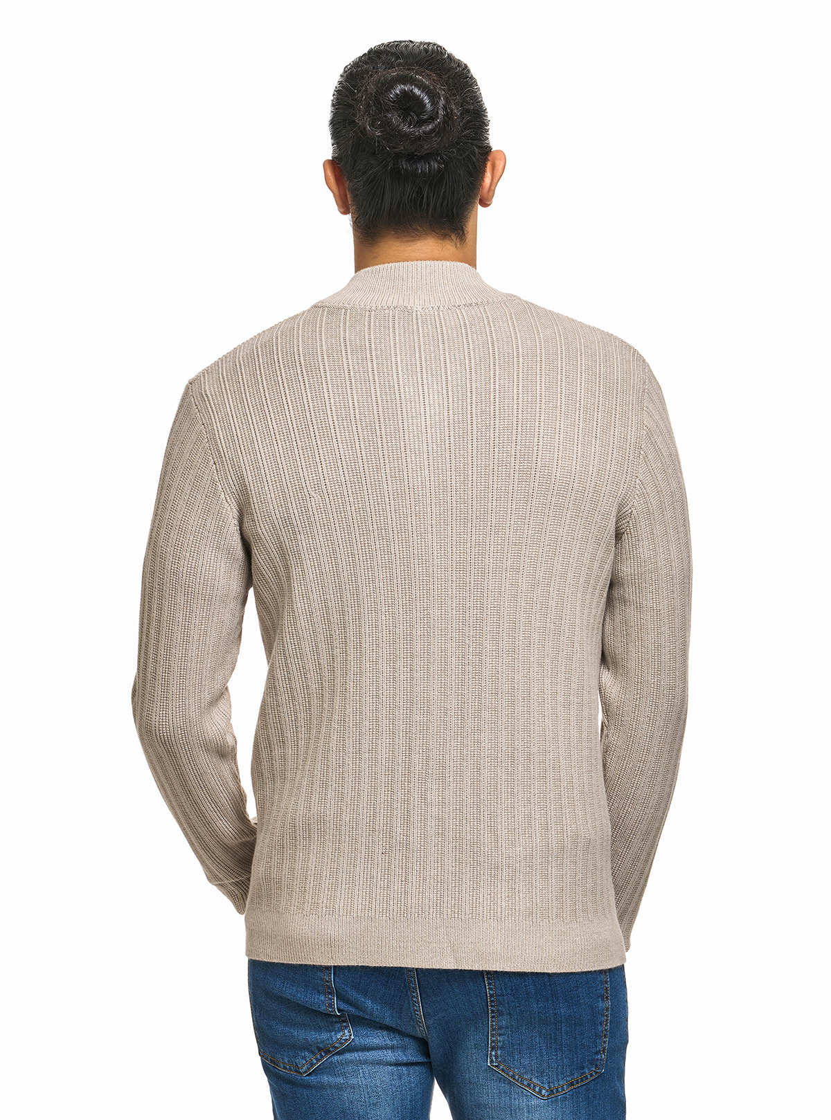 RIBBED BOMBER COLLAR JACKET