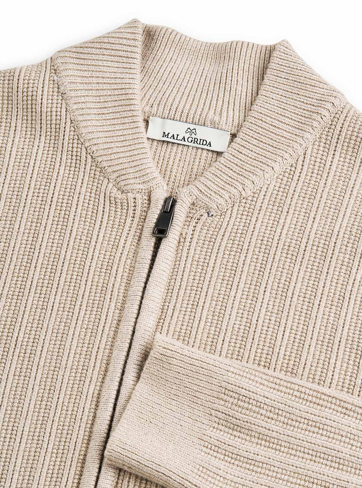 RIBBED BOMBER COLLAR JACKET