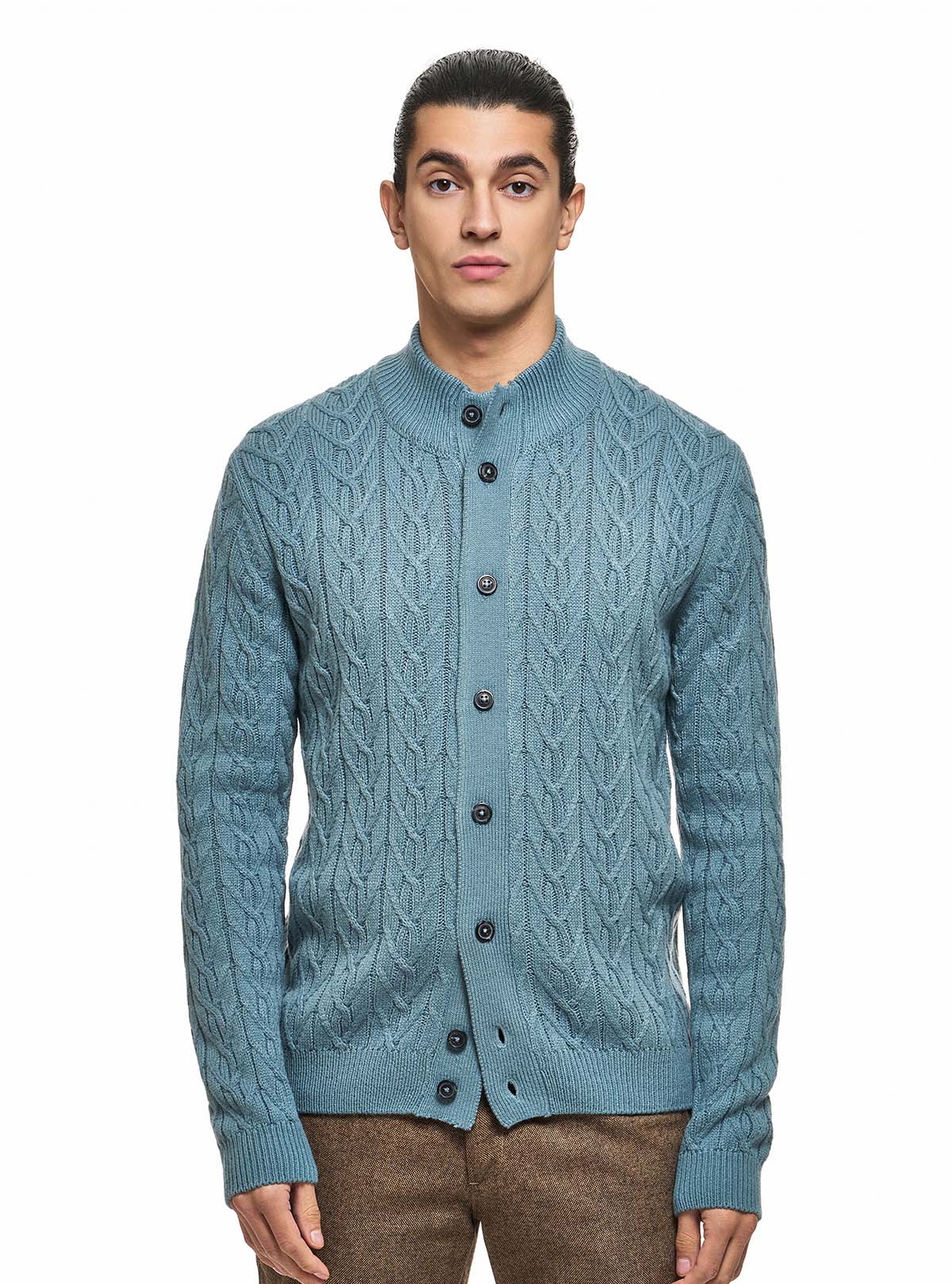 JACKET WITH BUTTONS, BRAID AND DIAMOND PATTERN WORKMANSHIP