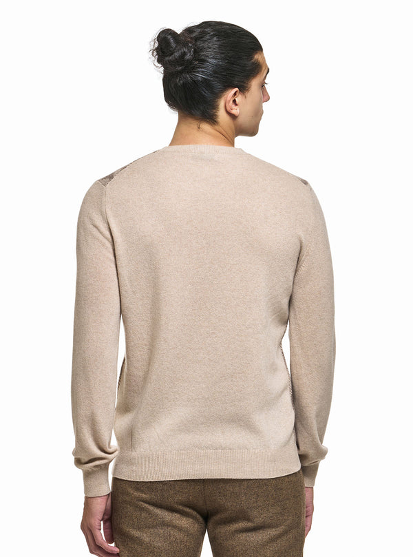 DOTTED JACQUARD CREW NECK