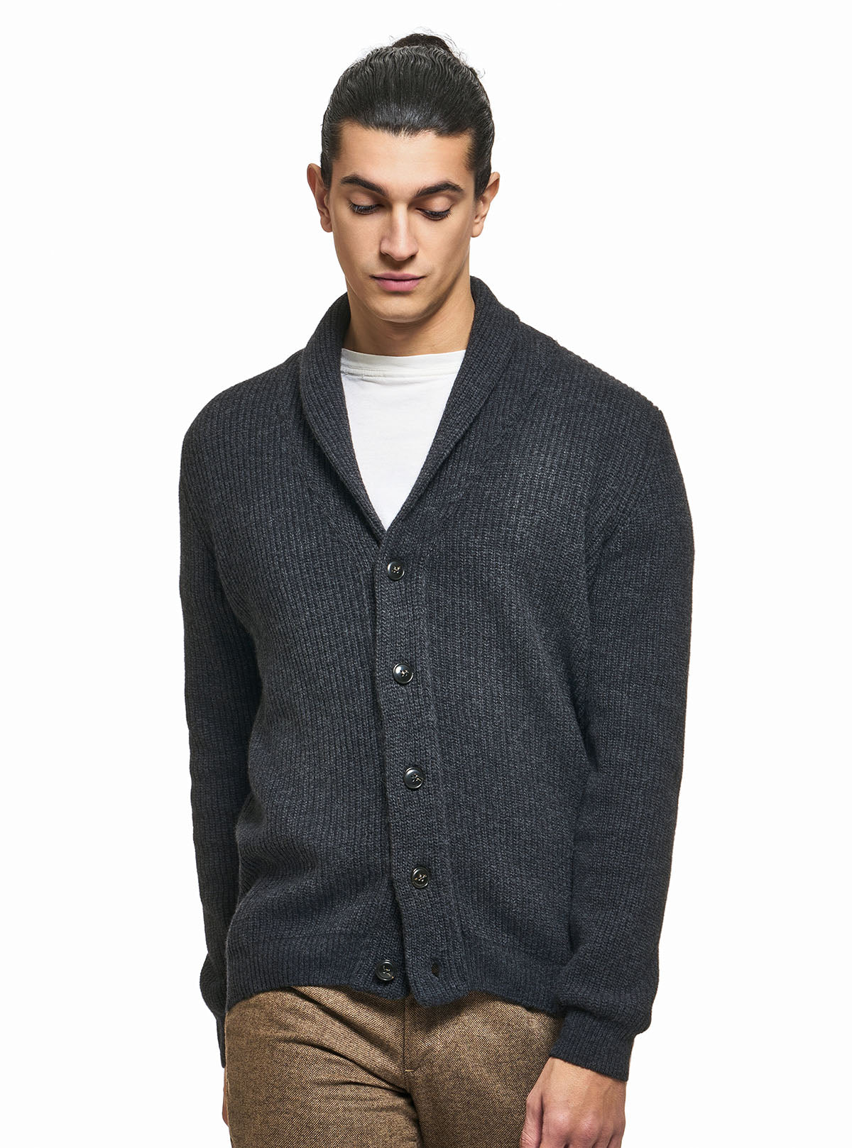 SHAWL COLLAR CARDIGAN ENGLISH KNIT WORK