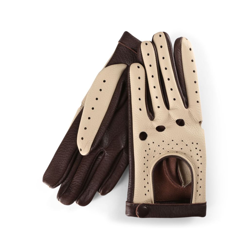 Light Men's Leather Driving Gloves Made from American Deer