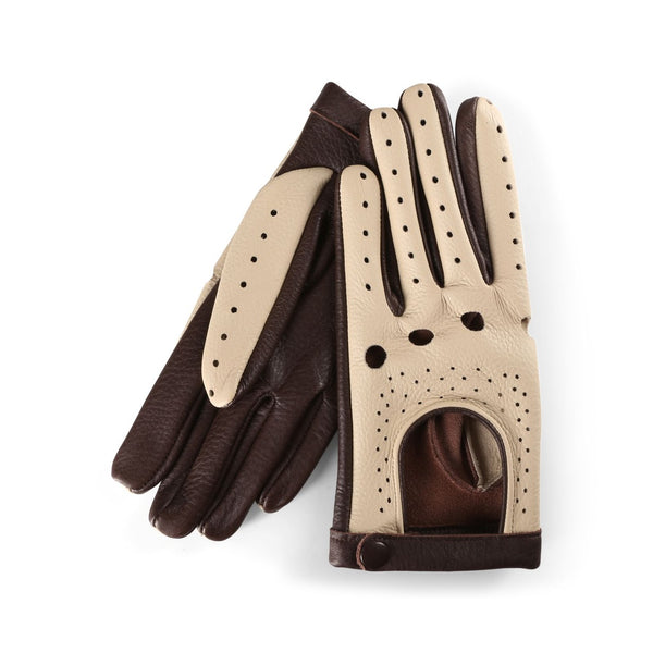 Light Men's Leather Driving Gloves Made from American Deer