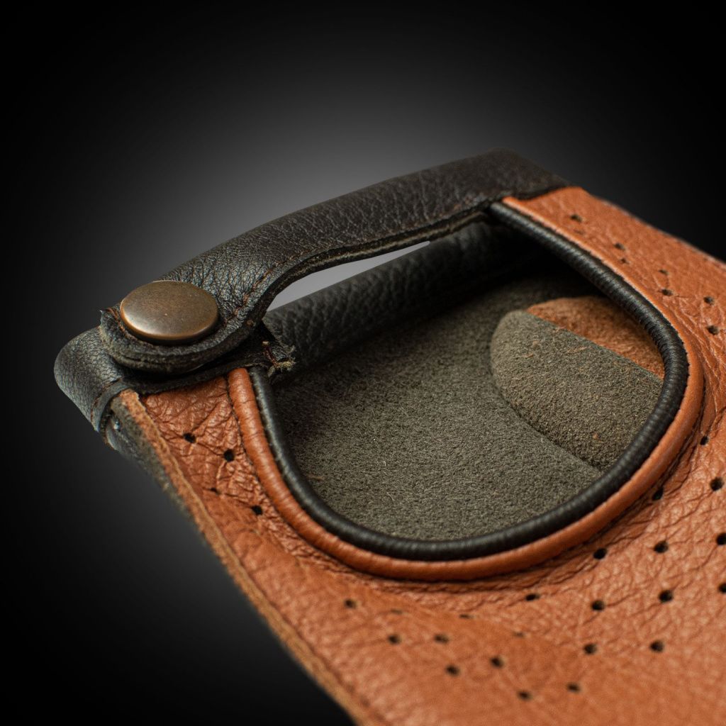 Combined Men's Leather Driving Gloves Made from American Deer
