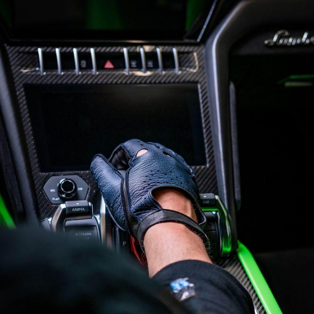 Combined Men's Leather Driving Gloves Made from American Deer